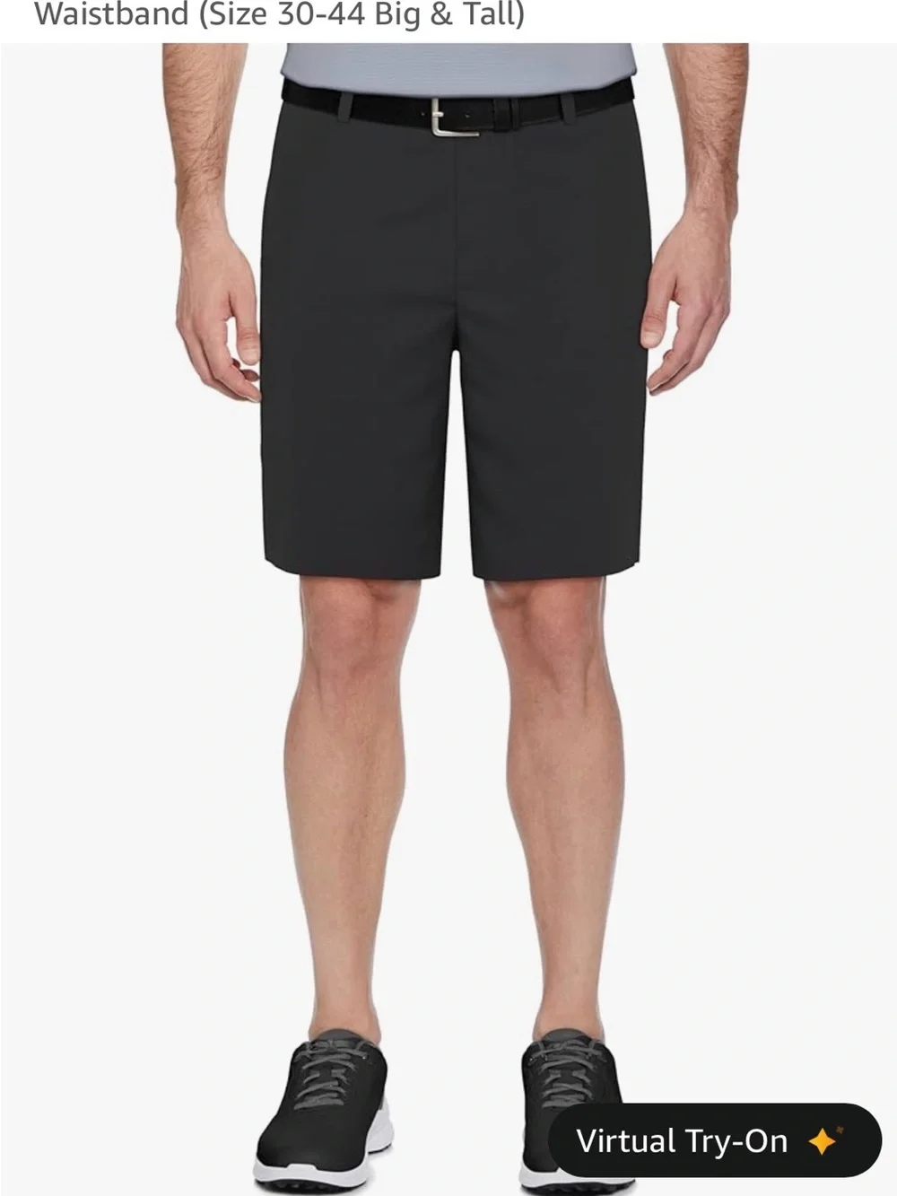 PGA Tour Men's Black Flat Front Golf Shorts